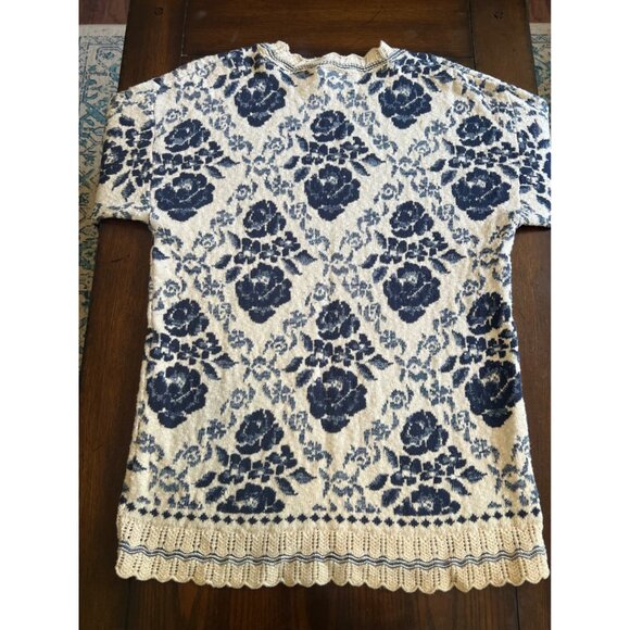 Vintage 80s/90s Stefano International Knit Floral Made in USA Sweater 14/16 Larg - Picture 6 of 8